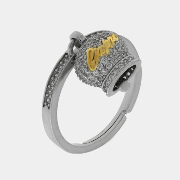 Anello in Argento 925 campanella Capri zirconata — collezione piazzetta 925