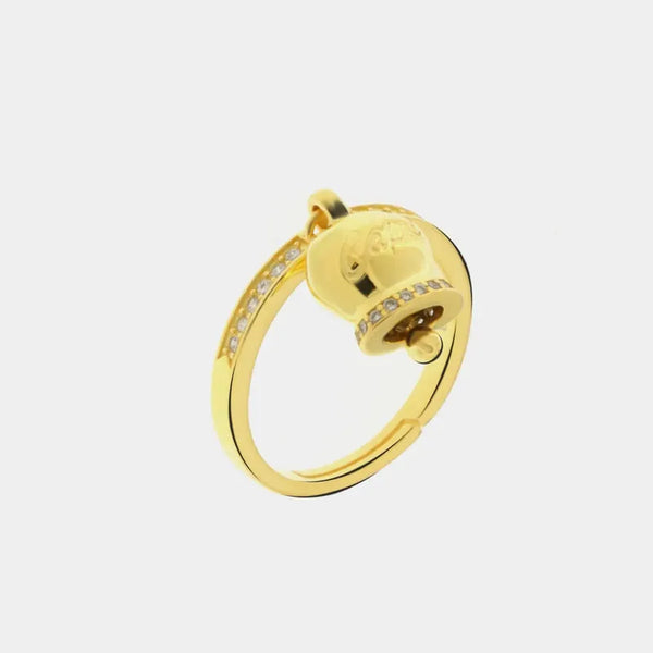 Anello in Argento 925 con campanella Capri e zirconi — collezione piazzetta 925