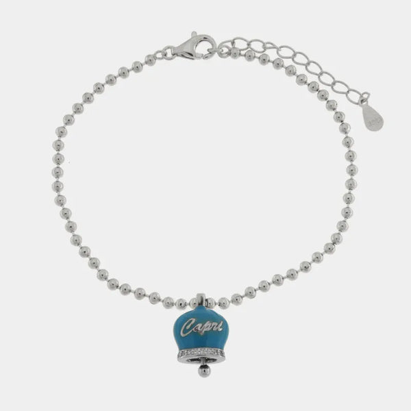 Bracciale in Argento 925 campanella turchese Capri — collezione piazzetta 925