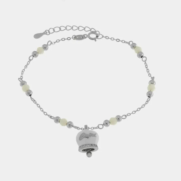 Bracciale in Argento 925 con campanella bianca Capri — collezione piazzetta 925
