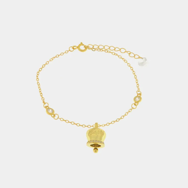 Bracciale in Argento 925 con campanella Capri e zirconi — collezione piazzetta 925