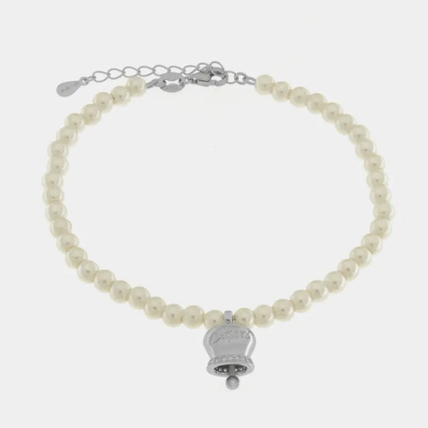 Bracciale in Argento 925 con perle e campanella Capri — collezione piazzetta 925
