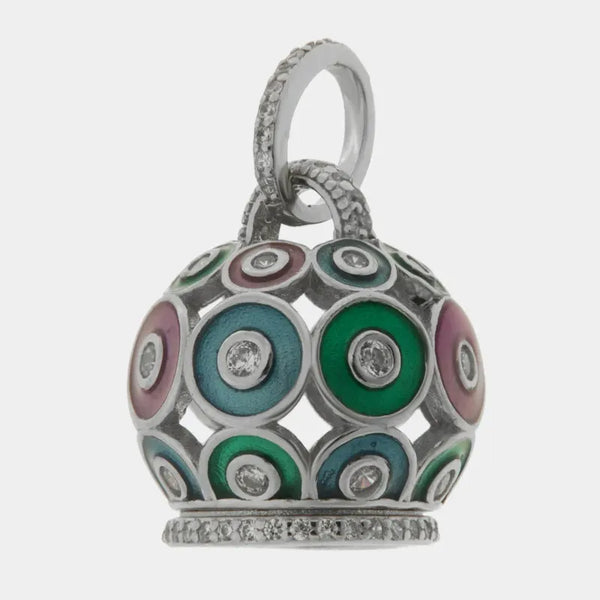 Ciondolo in Argento 925 con campanella e smalti colorati — collezione piazzetta 925
