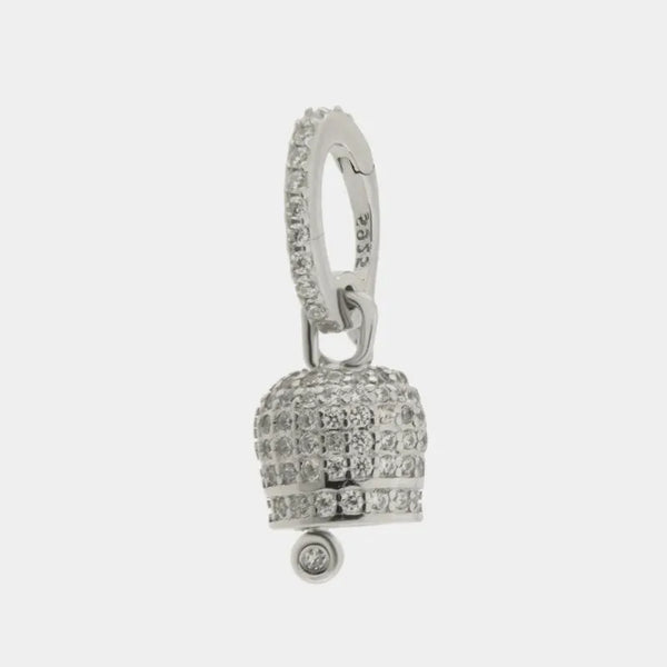 Ciondolo in Argento 925 con campanella zirconata — collezione piazzetta 925