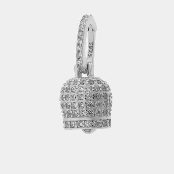 Ciondolo in Argento 925 con campanella zirconata — collezione piazzetta 925