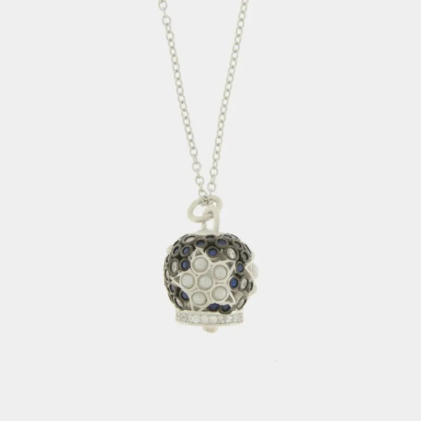 Collana in Argento 925 campanella con zirconi — collezione piazzetta 925
