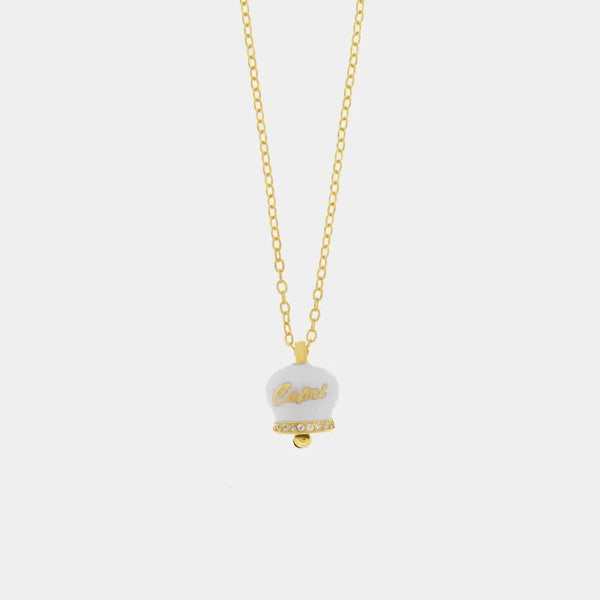 Collana in Argento 925 con campanella bianca Capri e zirconi — collezione piazzetta 925