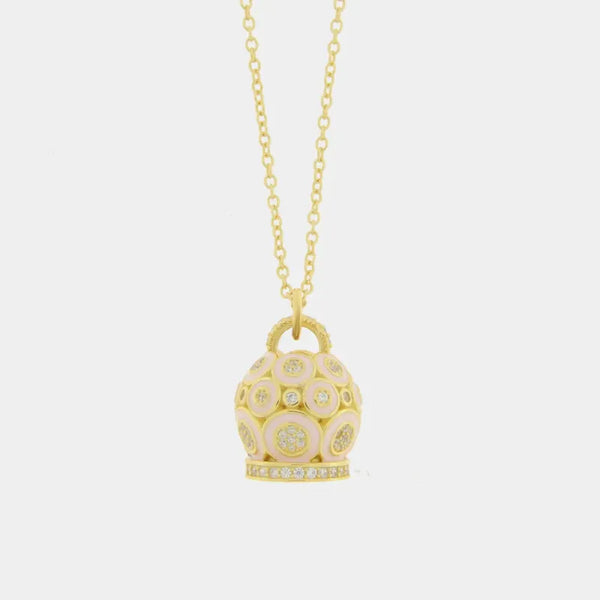 Collana in Argento 925 con campanella pendente e zirconi — collezione piazzetta 925