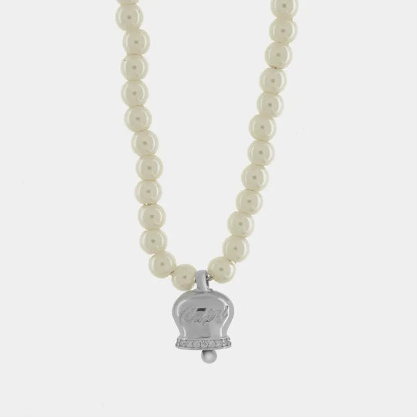 Collana in Argento 925 con perle e campanella Capri — collezione piazzetta 925