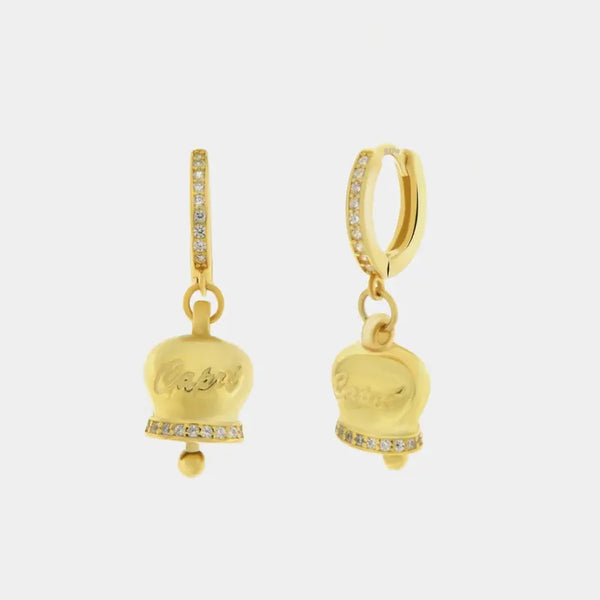 Orecchini in Argento 925 con campanella Capri e zirconi — collezione piazzetta 925