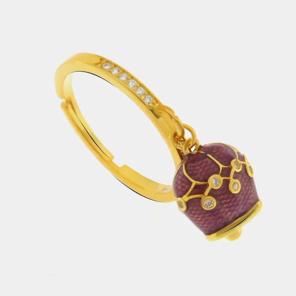 Anello in Argento 925 con campanella viola — collezione san michele