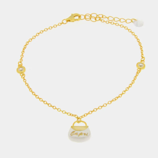 Bracciale in Argento 925 con borsetta bianca — collezione san michele