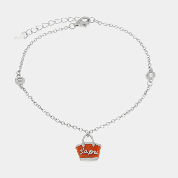 Bracciale in Argento 925 con borsetta rossa — collezione san michele