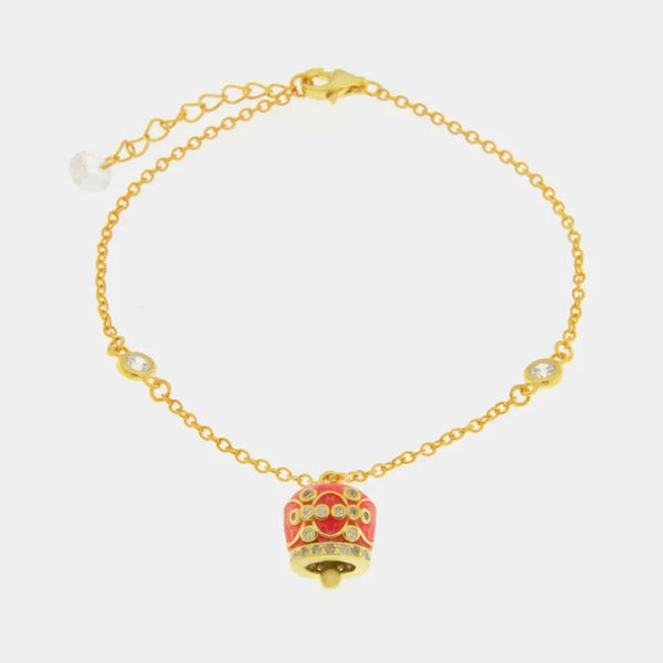 Bracciale in Argento 925 con campanella arancio — collezione san michele