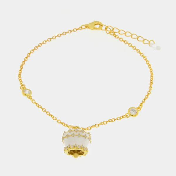 Bracciale in Argento 925 con campanella bianca — collezione san michele