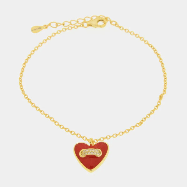 Bracciale in Argento 925 con cuore pendente rosso — collezione san michele