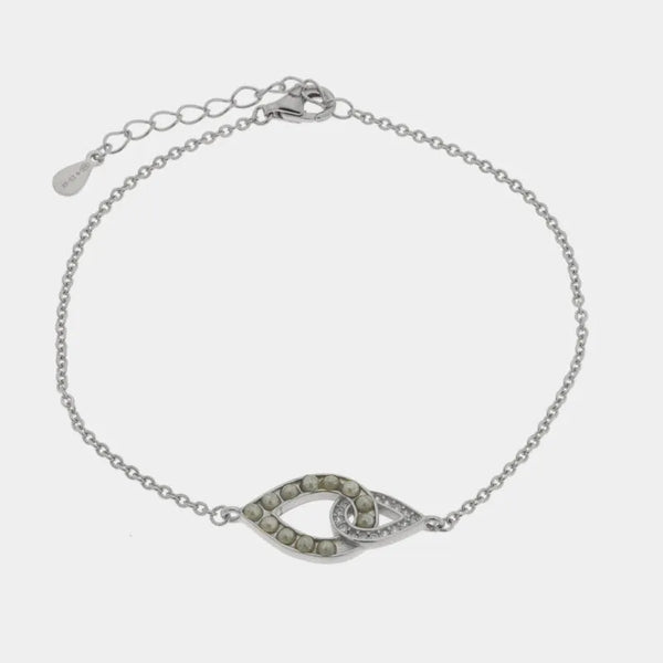 Bracciale in Argento 925 gocce intrecciate con zirconi — collezione san michele