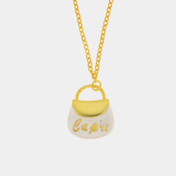 Collana in Argento 925 con borsetta bianca — collezione san michele