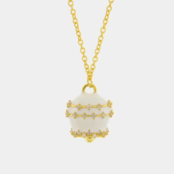 Collana in Argento 925 con campanella bianca — collezione san michele