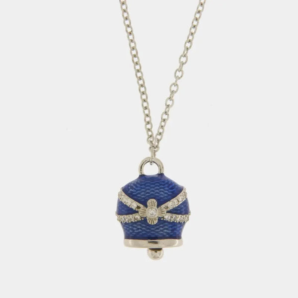 Collana in Argento 925 con campanella blu — collezione san michele