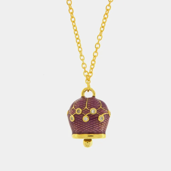 Collana in Argento 925 con campanella viola — collezione san michele
