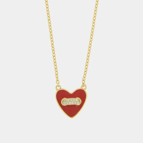 Collana in Argento 925 con cuore rosso pendente — collezione san michele