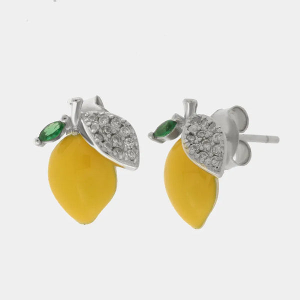 Orecchini in Argento 925 a lobo con limone — collezione san michele