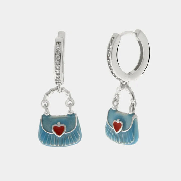 Orecchini in Argento 925 con borsetta azzurra — collezione san michele