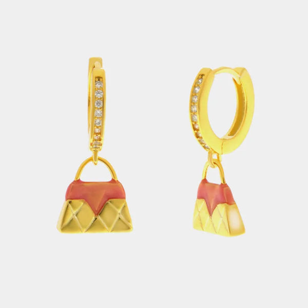 Orecchini in Argento 925 con borsettarosa — collezione san michele