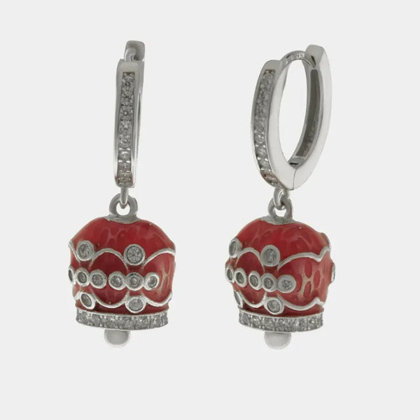 Orecchini in Argento 925 con campanella arancio — collezione san michele