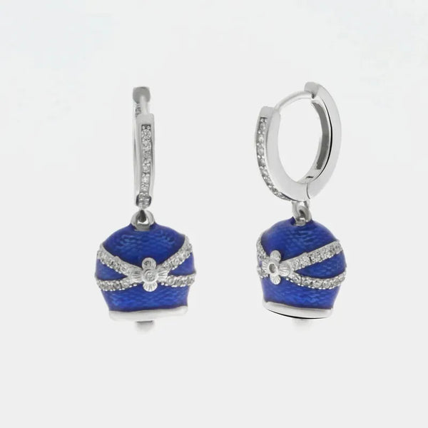 Orecchini in Argento 925 con campanella blu — collezione san michele