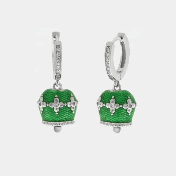 Orecchini in Argento 925 con campanella verde — collezione san michele