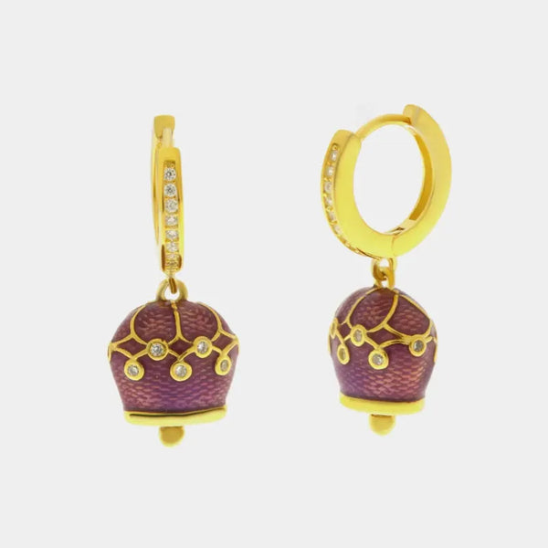 Orecchini in Argento 925 con campanella viola — collezione san michele