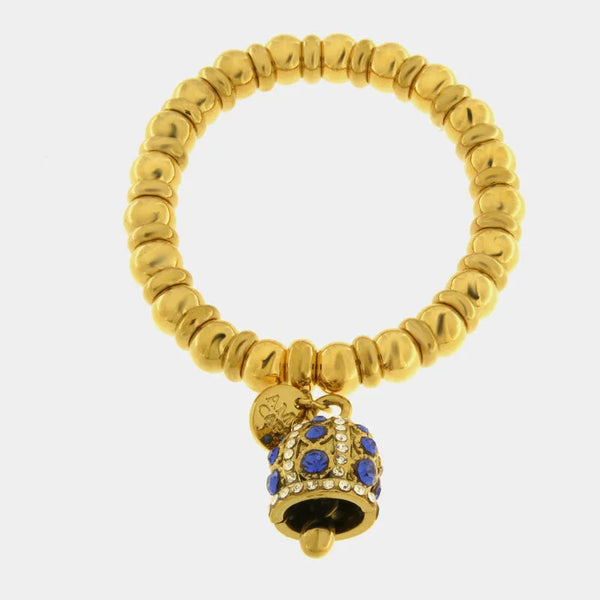 Bracciale in Acciaio campanella Capri con pois blu — collezione solaria