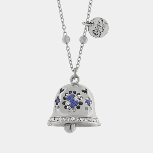 Collana in Acciaio campanella con punti luce blu — collezione solaria