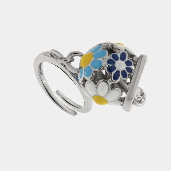 Anello in Metallo campanella capri con fiori — collezione tiberio