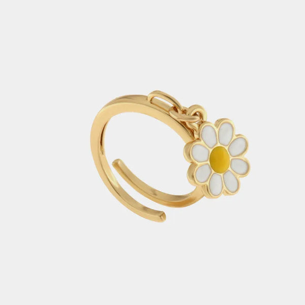 Anello in Metallo con ciondolo margherita colorata — collezione tiberio