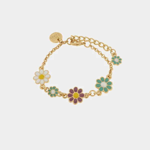 Bracciale in Metallo con margherite colorate — collezione tiberio
