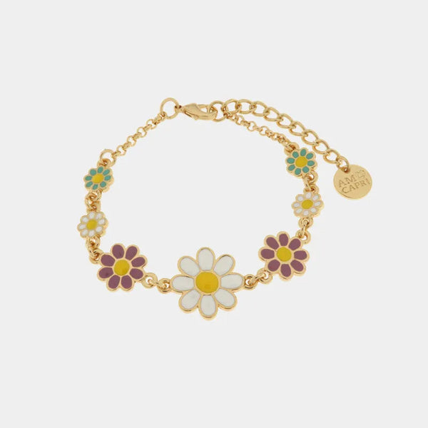 Bracciale in Metallo con margherite colorate — collezione tiberio