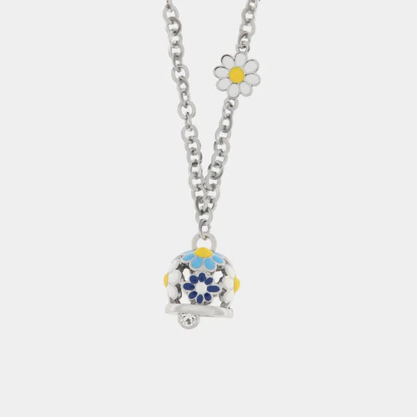 Collana in Metallo campanella con fiori blu — collezione tiberio