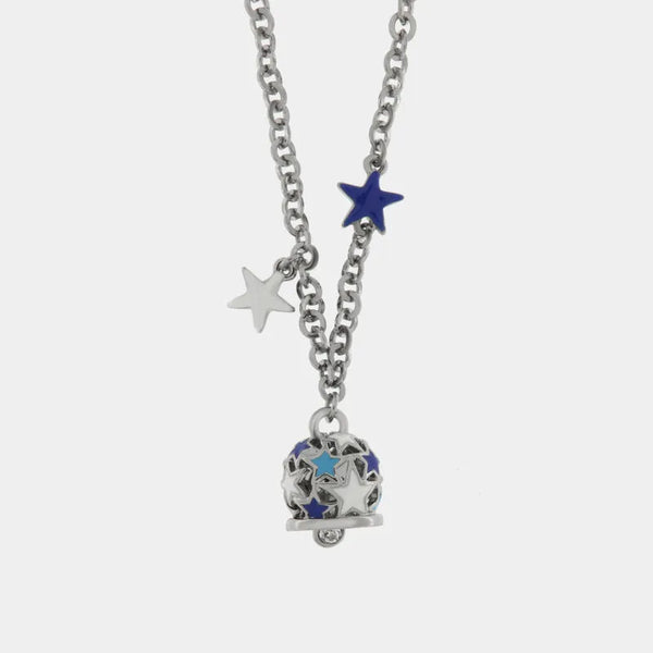 Collana in Metallo campanella con stelle blu — collezione tiberio