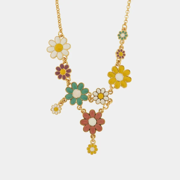 Collana in Metallo con margherite intrecciste colorate — collezione tiberio
