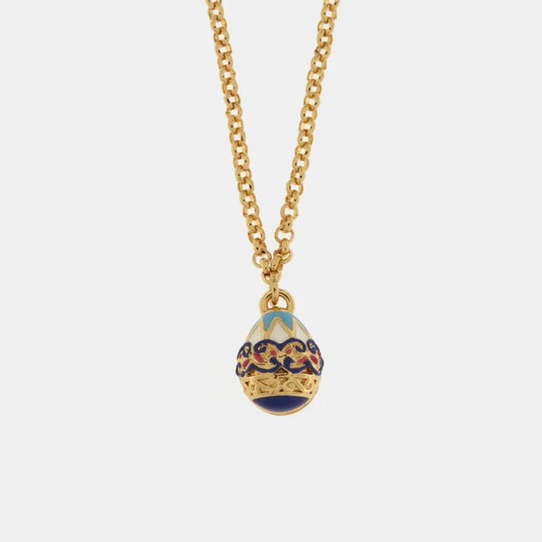Collana in Metallo con uova colorate di blu — collezione tiberio