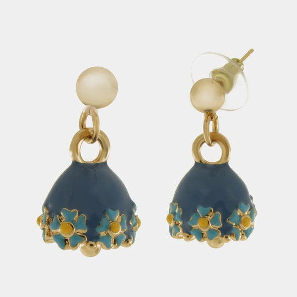 Orecchini in Metallo con campanella a fiori multicolor — collezione tiberio