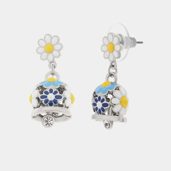 Orecchini in Metallo con campanella e fiori blu — collezione tiberio