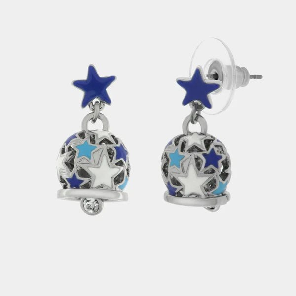 Orecchini in Metallo con campanella e stelle blu — collezione tiberio