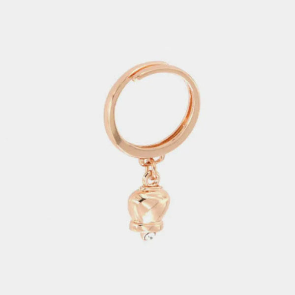 Anello in Metallo con campanella portafortuna pendente, impreziosita da punto luce — collezione tragara