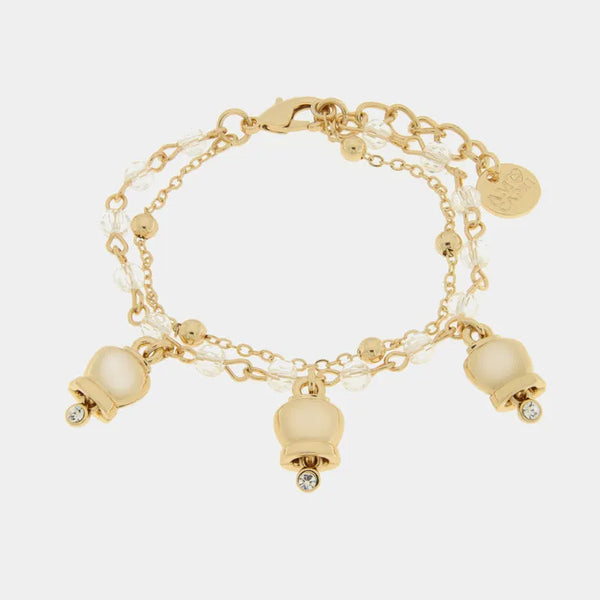 Bracciale in Metallo con campenelle gold multifilo — collezione tragara