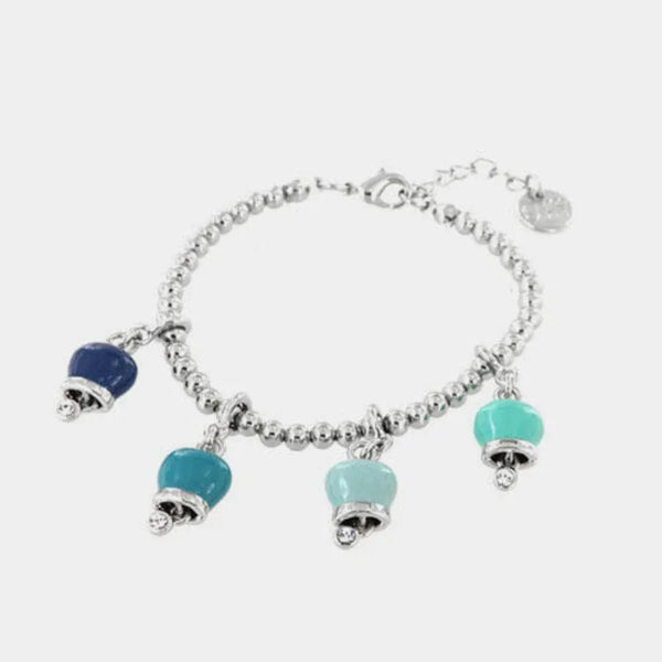 Bracciale in Metallo con quattro campanelle nelle gradazioni del blu — collezione tragara