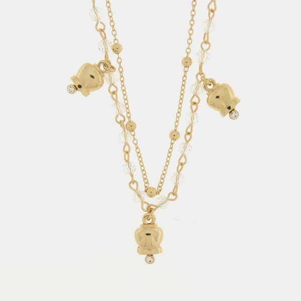 Collana in Metallo con campanelle gold multifilo — collezione tragara